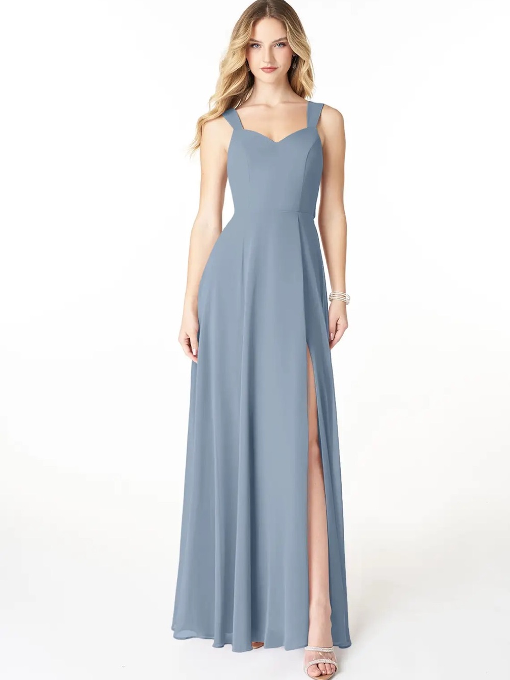 Azazie Dusty Blue bridesmaid dress - Picture 1 of 5